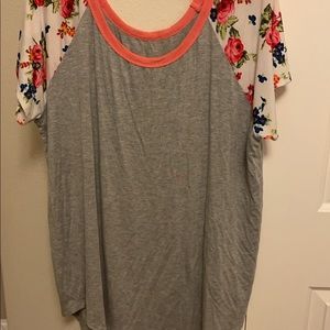 Floral sleeved tee